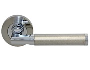 Excel Aura Dual Finish Polished Chrome & Satin Nickel Door Handles - 3620 (sold in pairs)